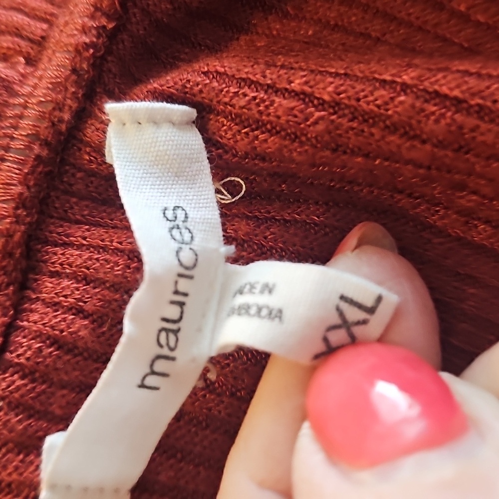 Maurices Ruffle Trim Tank Top - Rust Color - Picture 5 of 7
